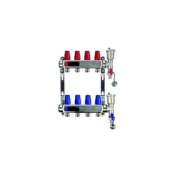 ISI коллектор вентильный 1"-20 на  4 вых настенный + конечный комплект