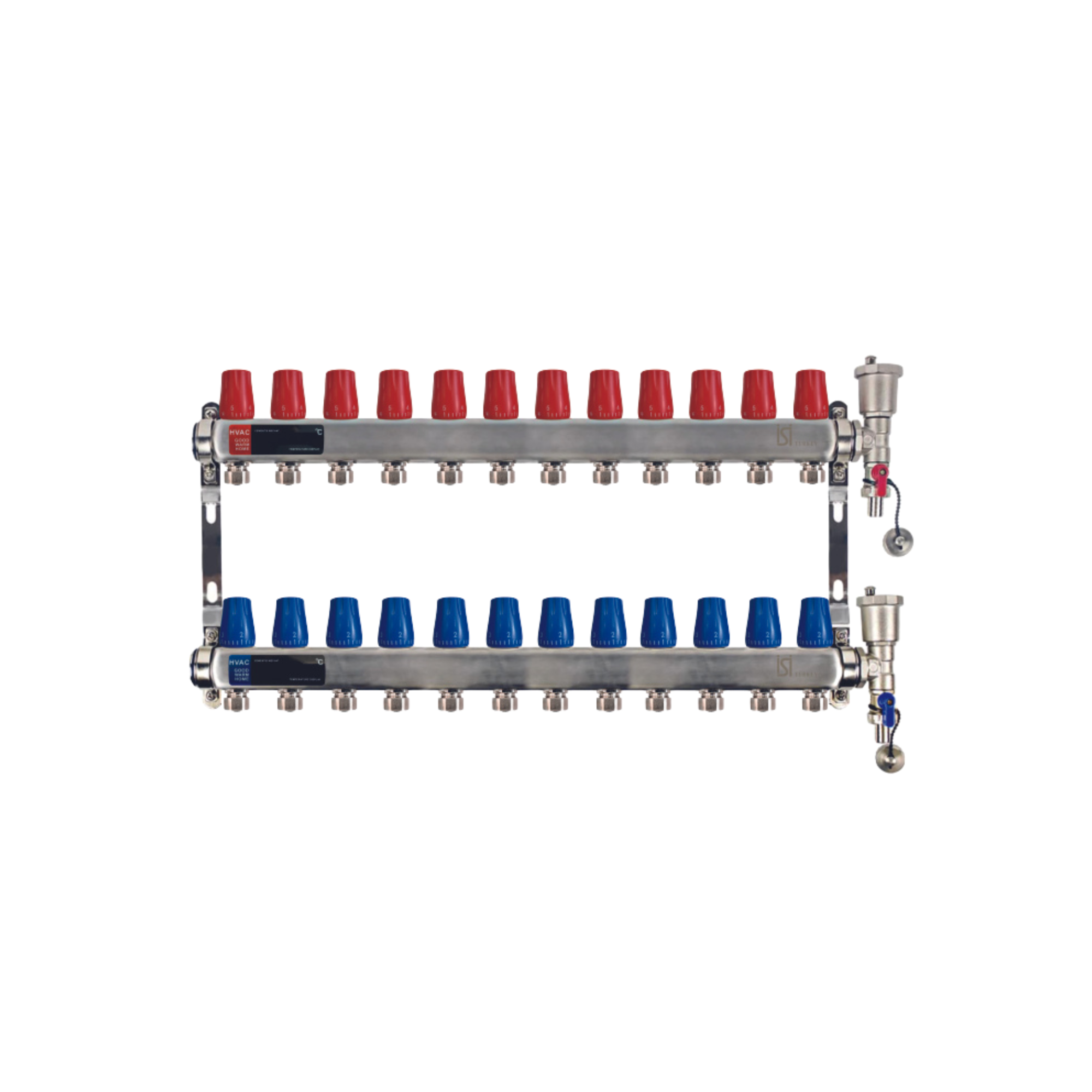 ISI коллектор вентильный 1"-16 на 12 вых настенный + конечный комплект