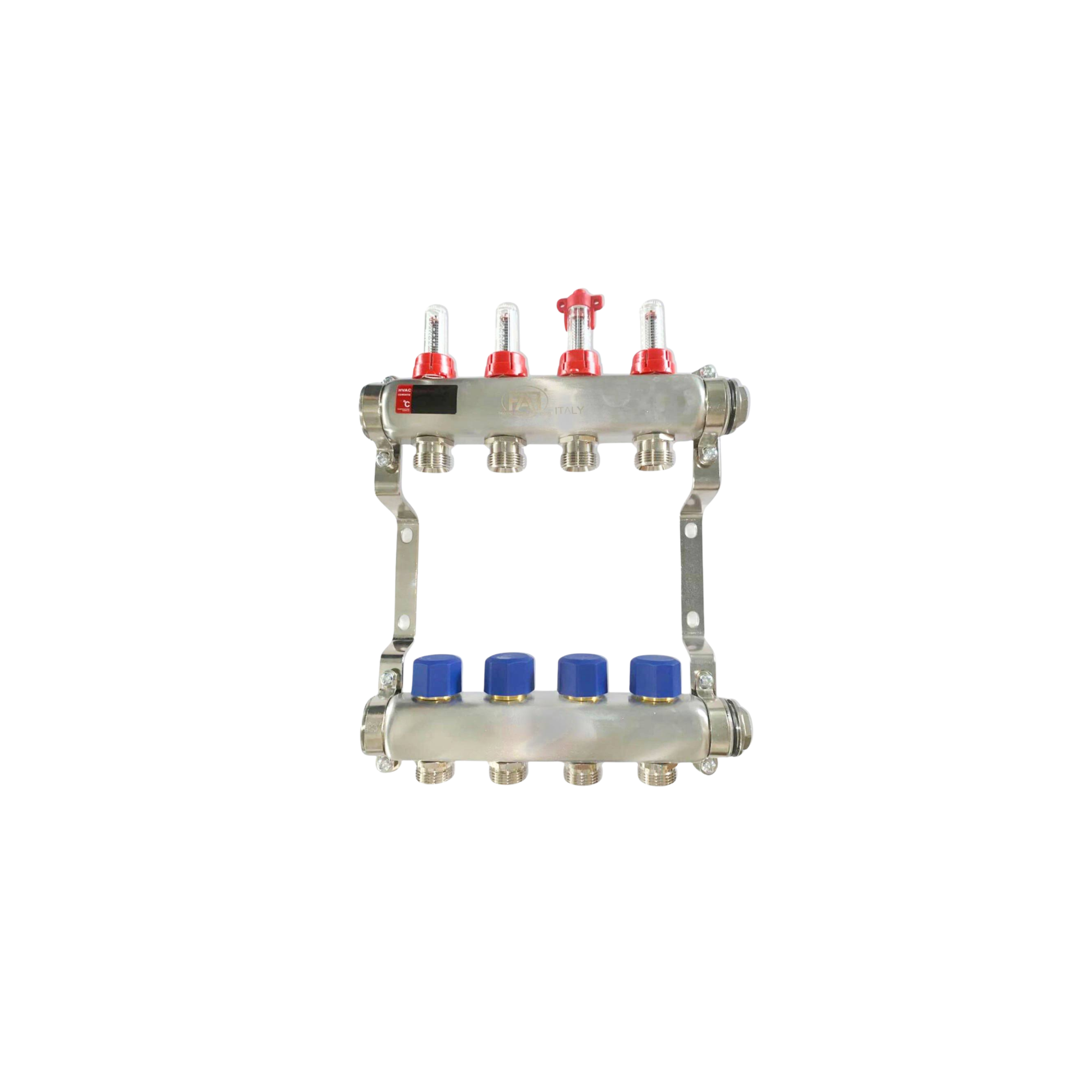 FAF Коллектор с расходомерами 1"х3/4" на  4 вых. нерж.  (без евроконусов)