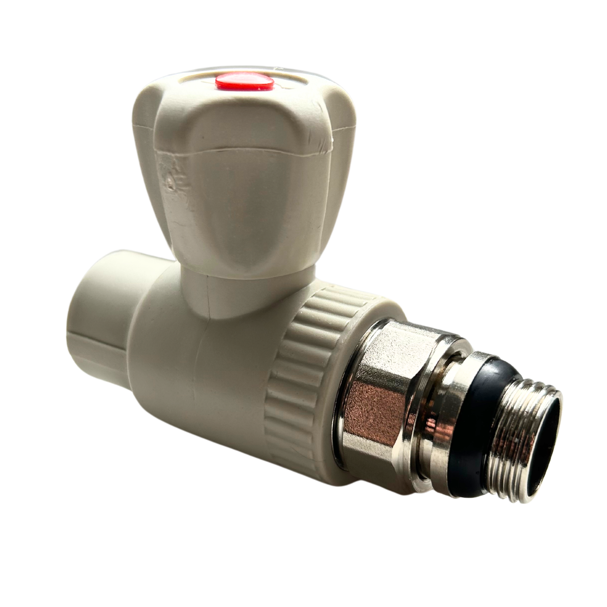 U Кран радиаторный 25*3/4 прямой вентильный серый ППР 