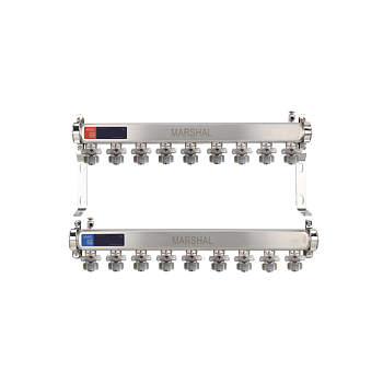 MARSHAL Коллектор шаровый 1"-16 на  9 вых. настенный