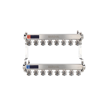 MARSHAL Коллектор шаровый 1"-16 на  8 вых. настенный