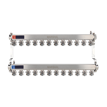 MARSHAL Коллектор шаровый 1"-16 на 12 вых. настенный